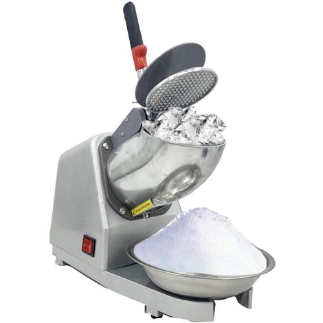 Tritaghiaccio elettrico a doppia lama da 300 W, macchina per ghiaccio tritato elettrica da 220 V-240 V, 65 kg/h, frullatore commerciale per ristoranti, bar, feste, argento