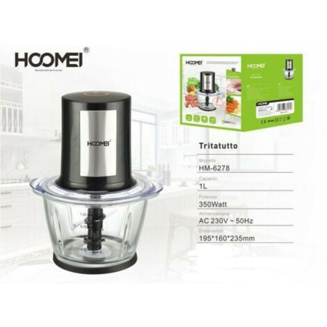 Tritatutto 1 Litro 350w Robot Cucina Trita Verdure Elettrico Hoomei Hm-6278