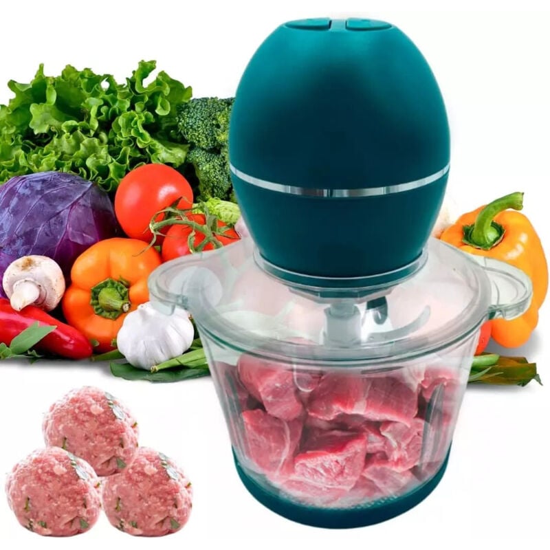 Image of Maka - Tritatutto e Frullatore Elettrico da Cucina 300W con Ciotola in Vetro 1.5L, Ideale per Zuppe, Frullati, Salse e Preparazioni Veloci