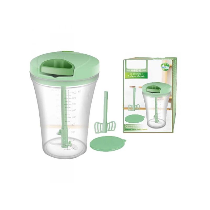 Image of Tritatutto Manuale con Filo per Verdure Cipolle Patate Cubetti con Lame in Acciaio Inox Materiale BPA FREE Capacita 900mL