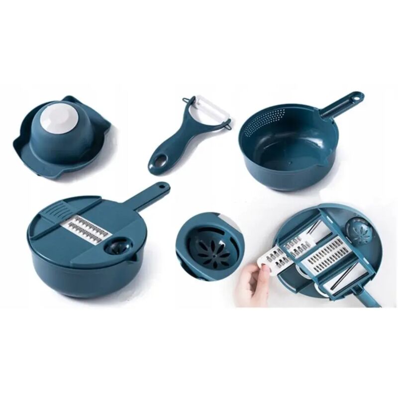 Tritatutto per verdure 6 in 1, grattugia e affettatrice