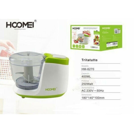 Tritatutto Tritaverdure Frutta Trita Taglia Verdure 400 Ml 250w Hoomei Hm-6270