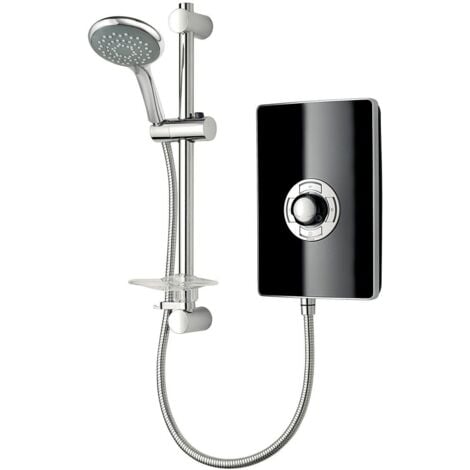 Triton Aspirante Electric Shower 8.5kW Modern Black Gloss 5 Spray