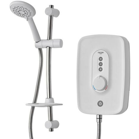 Triton Danzi White 8.5kW Electric Shower + Riser Rail RP Perea Aquasurge Opal 3