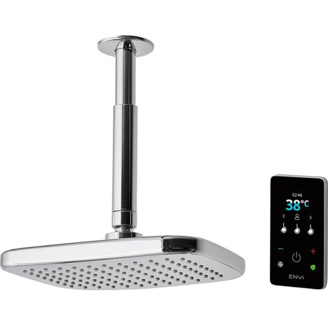 Triton Envi 10.5Kw Thermo Matt Silver Electric Shower c/w Ceiling Fed Fixed Head