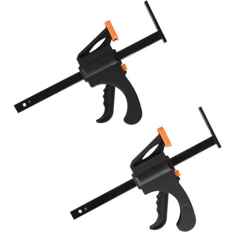 Triton – Serre-joint 320 mm – Lot de 2 – Acier noir pour fixation rail de scie – Prise ferme et sécurisée pour projets de menuiserie