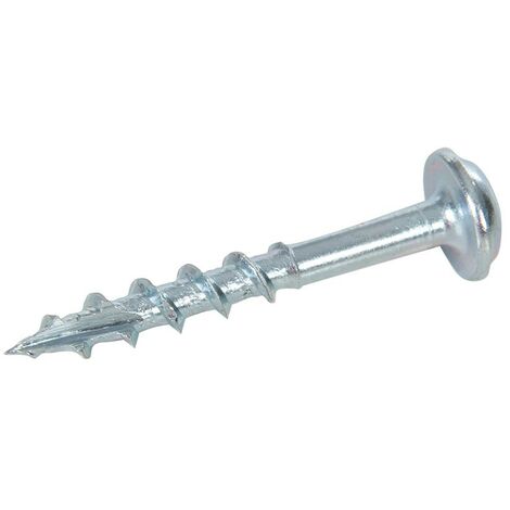 Triton Vis en zinc pour perçages dissimulés, fausse rondelle, filetage grossier 100 vis numéro 8 x 1-1/4