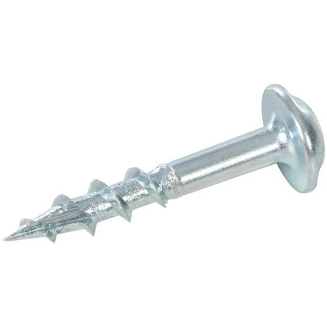 Triton Vis en zinc pour perçages dissimulés, fausse rondelle, filetage grossier 500 vis numéro 8 x 1
