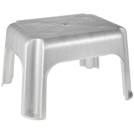 Tritthocker 36,5x30x24cm silber