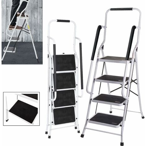 Doppelseitige Klappleiter auf 4 Rollen SOLID IV / Aluminium 3 Stufen, Günstig Möbel, Küchen & Büromöbel kaufen