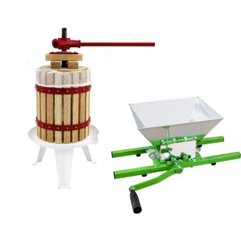 VEVOR Prensa de Vino de Fruta 18 L Cesta de Madera Maciza con 8 Bloques  Exprimidor Manual Prensa para Hacer Zumo, Sidra, Manzana, Uva, Verduras,  Miel, Aceite de Oliva con Barra de