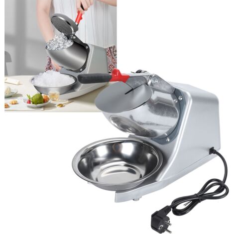 Trituradora de hielo eléctrica (300 W), 2200 rpm, máquina de hielo en polvo de 65 kg/h, rallador de hielo de acero inoxidable para uso privado y comercial.
