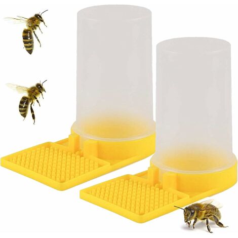 Qwork Set 3 Mangiatoie Per Api Con Alimentatore D'Acqua - In Plastica Trasparente, Per Apicoltura