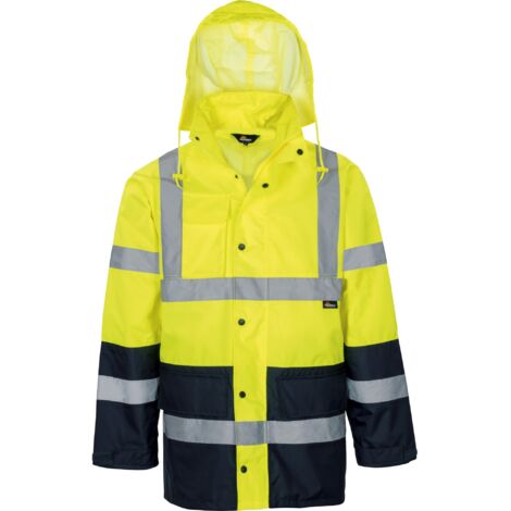 Triuso Vizwell Warnschutz-Kontrast-Regenjacke VW61 Gr. 4XL leuchtgelb