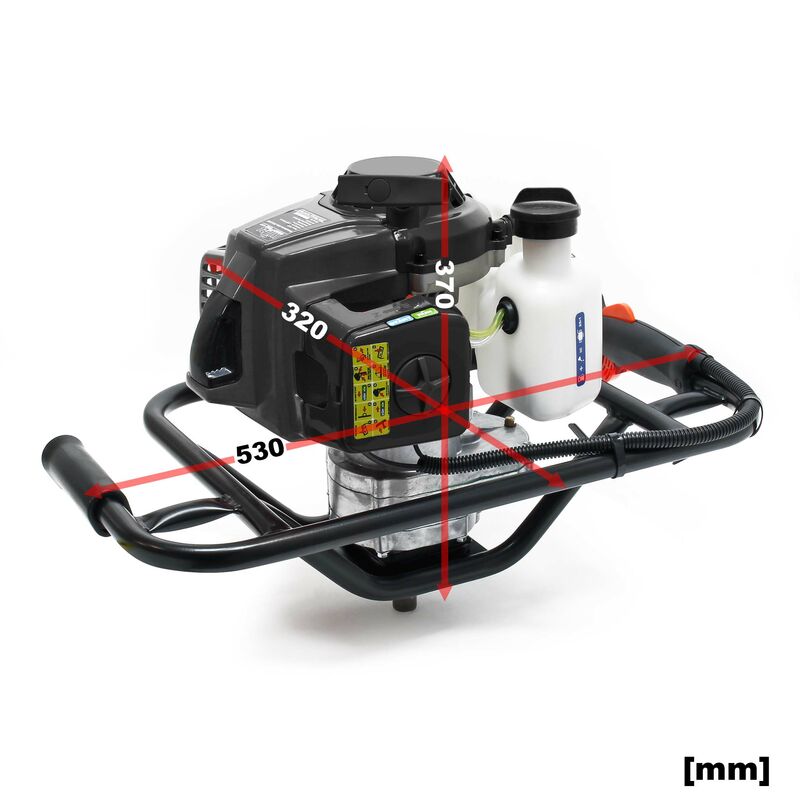 Wiltec Trivella con Motore a 2 Tempi di 3 CV e Punte di Perforazione /Ø250mm e 300mm