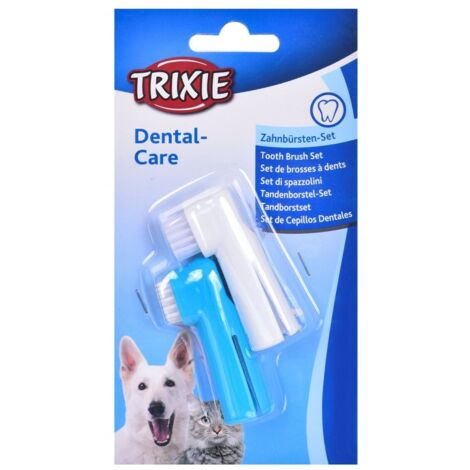 Trixie 2 Cepillos dientes para dedo, masaje y limpieza