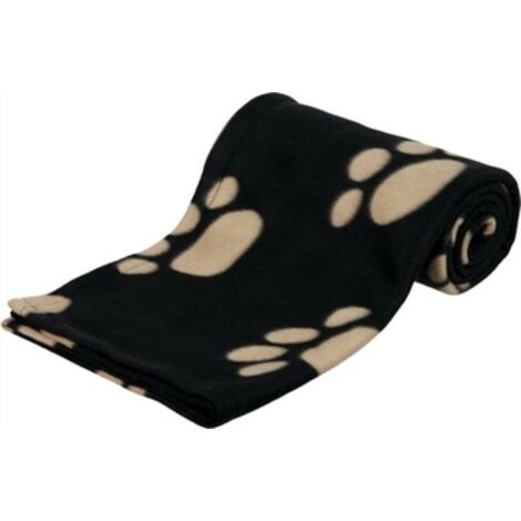 Trixie 37182 Fleecedecke Barney,150x100 cm, schwarz mit beigen Pfoten