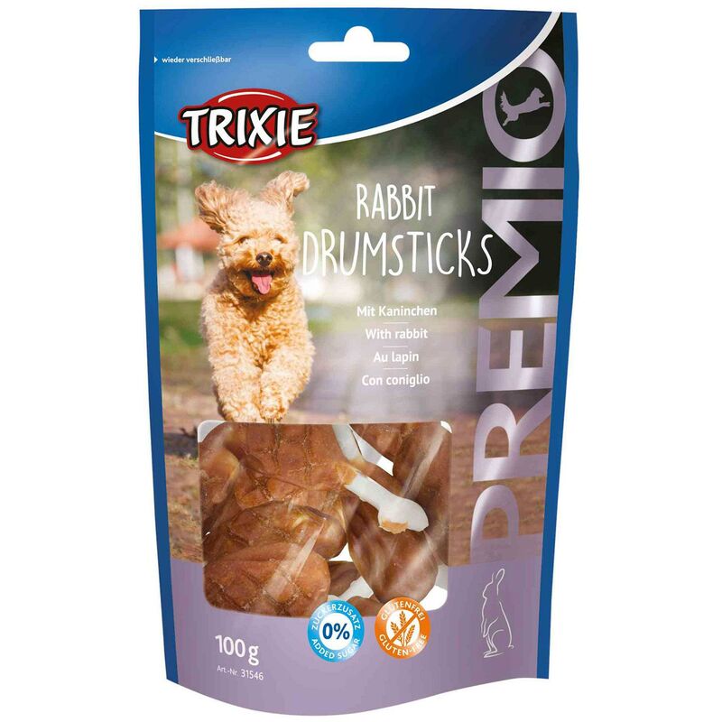 

8 Snacks PREMIO Rabbit Drumsticks, 100 g - Trixie