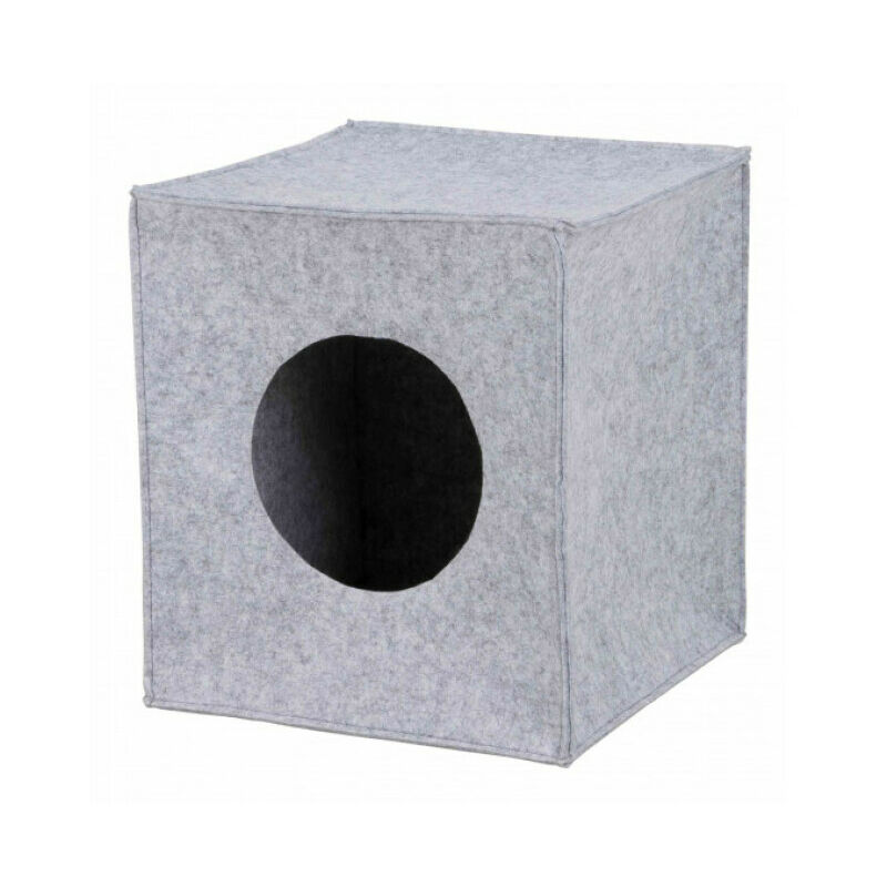 Abri cube en feutre Anton pour chat Trixie - 33 × 33 × 37 cm, gris