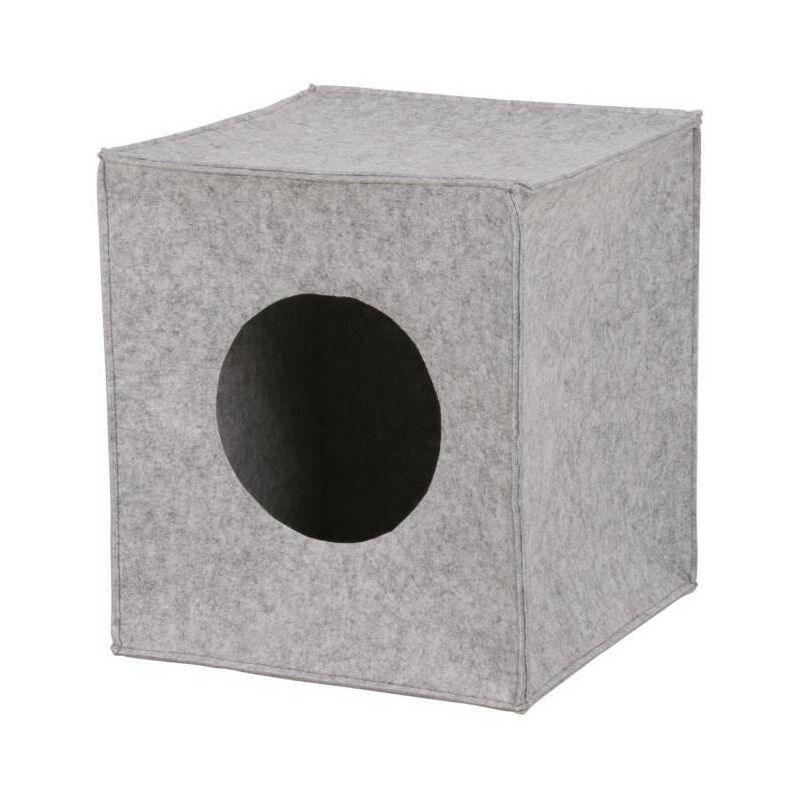 Abri cube en feutre Anton pour chat 33 × 33 × 37 cm, gris - Trixie