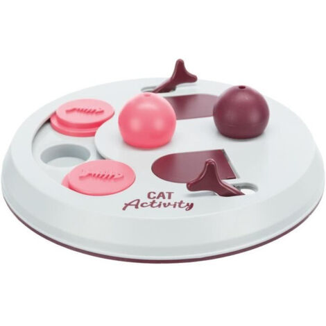 TRIXIE Activity Flip Board - Ø 23 cm - Gris clair et rose - Pour chat