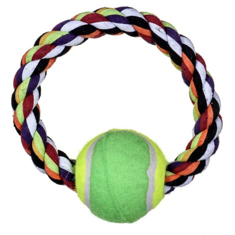 TRIXIE Anillo Cuerda con Pelota Tenis para Perros