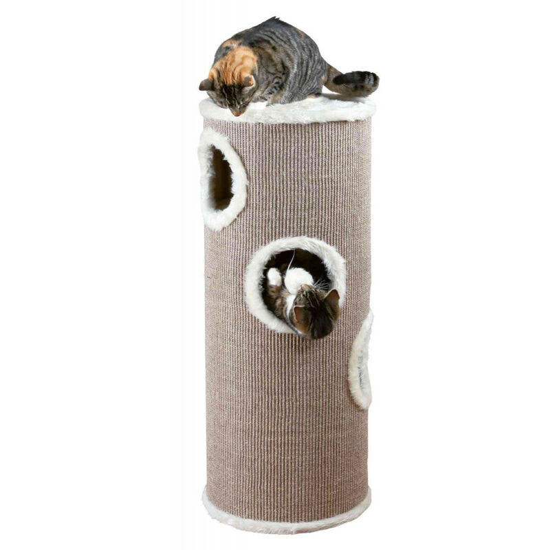 Trixie - Cat Tower Edoardo. ø 40 cm x 100 cm de hauteur. couleur taupe.