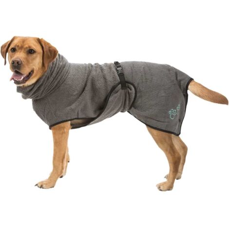 Trixie Bademantel für Hunde Frottee M grau 50 cm