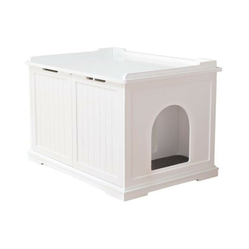 Cabine de toilette - 75 x 51 x 53 cm - Blanc - Pour chat - Trixie