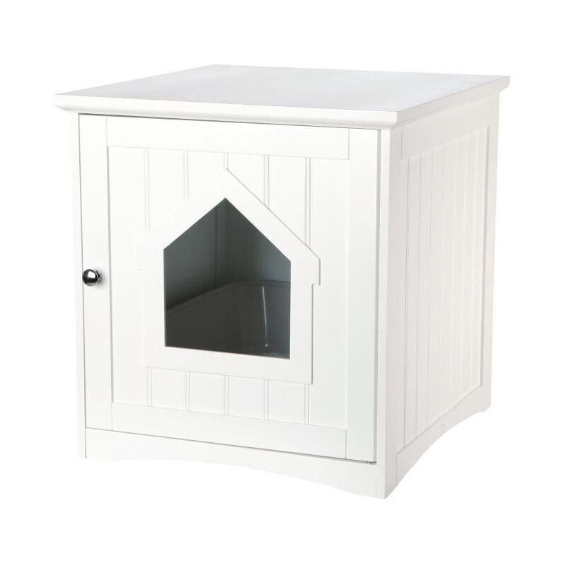 Trixie - Meuble de toilette pour chat - Blanc - 49 x 51 x 51 cm