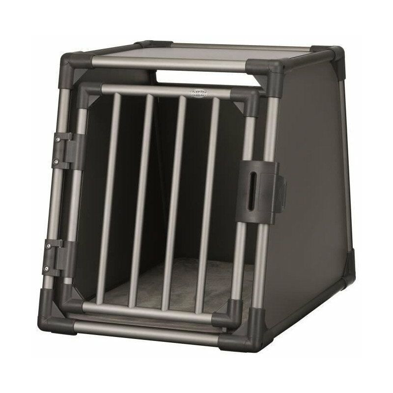 TRIXIE Box de transport - Aluminium - M : 55 x 61 x 74 cm - Gris graphite - Pour chien