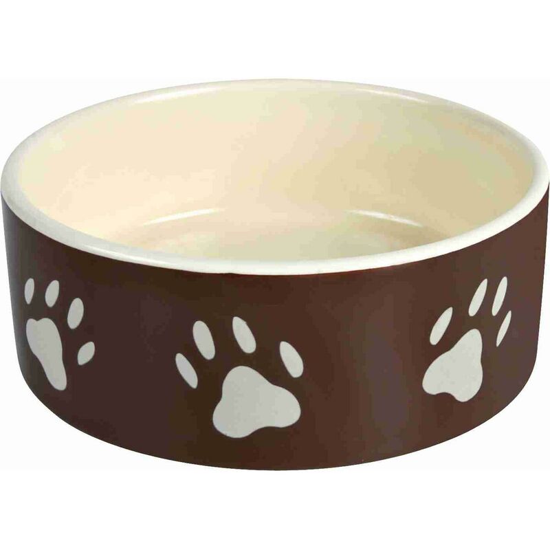 

Comedero Cerám. Huellas, 0.8 l, ø16 cm, Marr/Taupe - Trixie