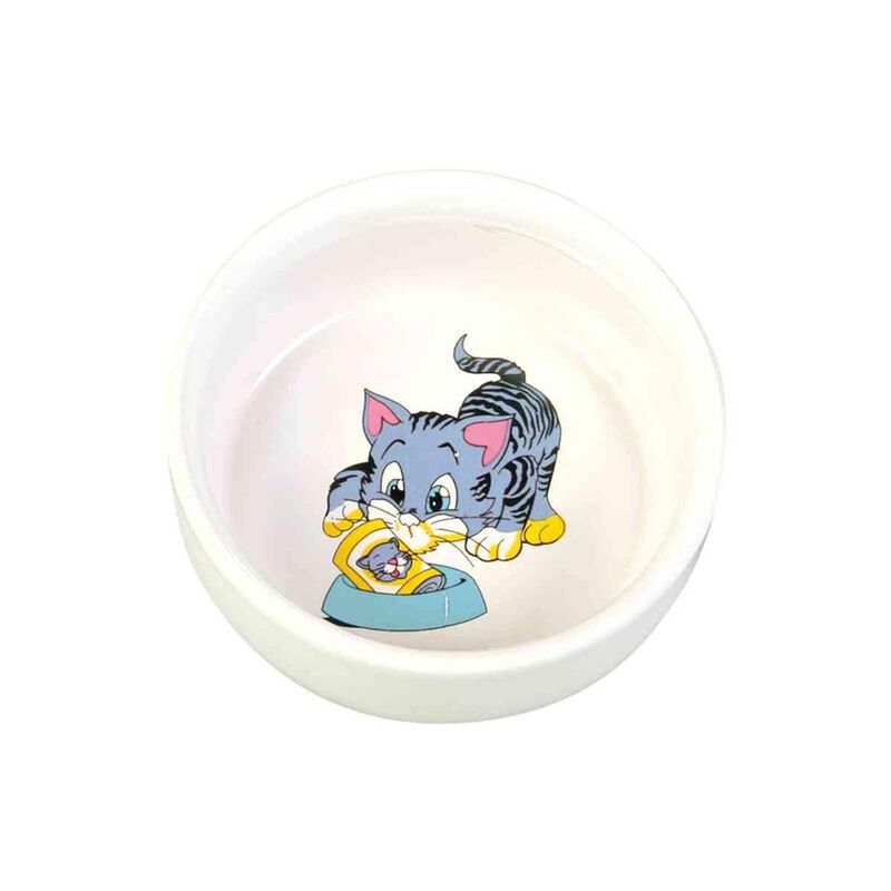

Comedero Cerám. Gatos, motivos, 0.3 l, ø11 cm, bl - Trixie