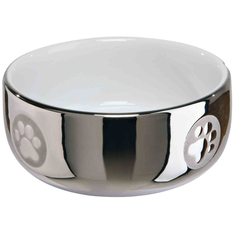 

Comedero Gatos, Cerámico, 0.3 l, ø11 cm, Plata/bl - Trixie