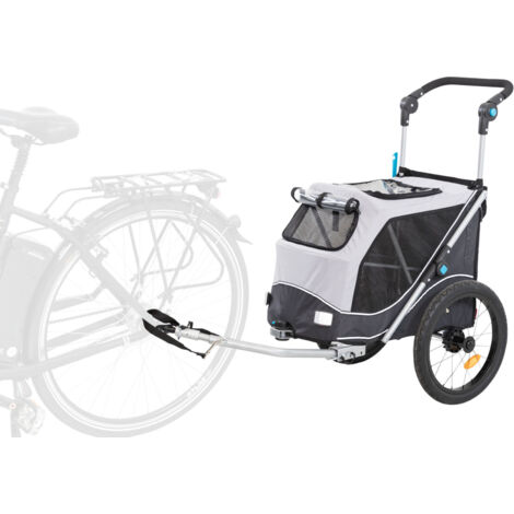 Trixie Fahrrad-Anhänger für Hunde - grau/schwarz S