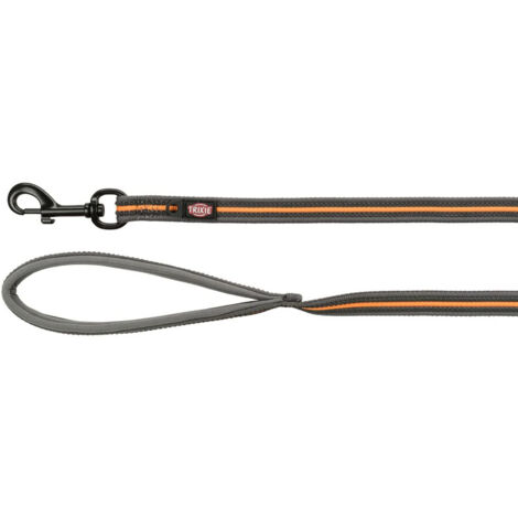TRIXIE FUSION - FUSION - SANGLE DE TRACE, CAOUTCHOUTÉE, M-XL, 5 M/17 MM, GRAPHITE/PAPAYE 207551