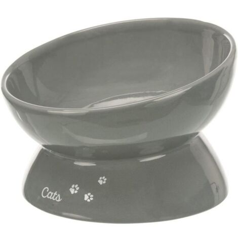 TRIXIE GAMELLE AUGMENTÉE EN CÉRAMIQUE - XXL - 0,35 L - Ø 17 CM - GRIS - POUR CHIEN