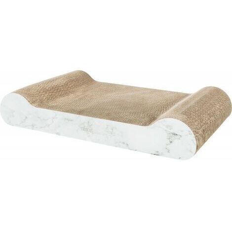 TRIXIE Griffoir carton aspect marbre - XXL - 64 x 11 x 37 cm - Gris clair - Pour chat