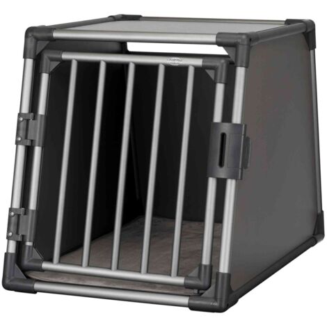 TRIXIE Hunde-Transportbox Aluminium Graphitgrau Größe M-L