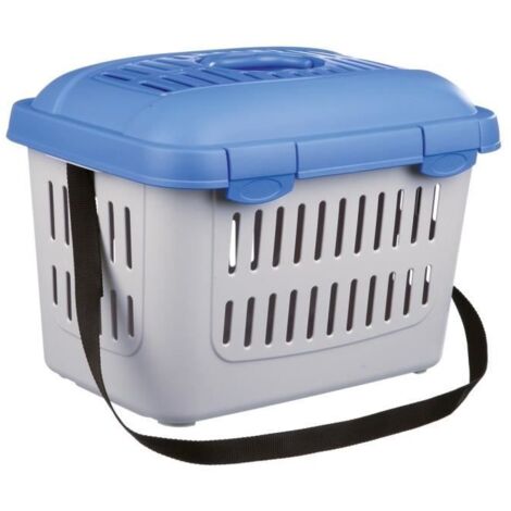 Trixie Hundetransportbox Midi-Capri, blau/silber  XS 44 × 33 × 32 cm