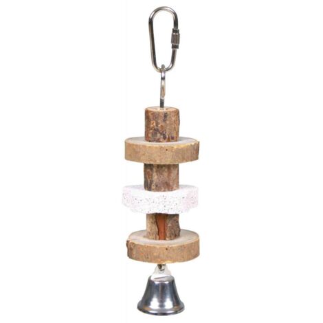 Trixie Jouet oiseau en bois avec pierre volcanique 16 cm