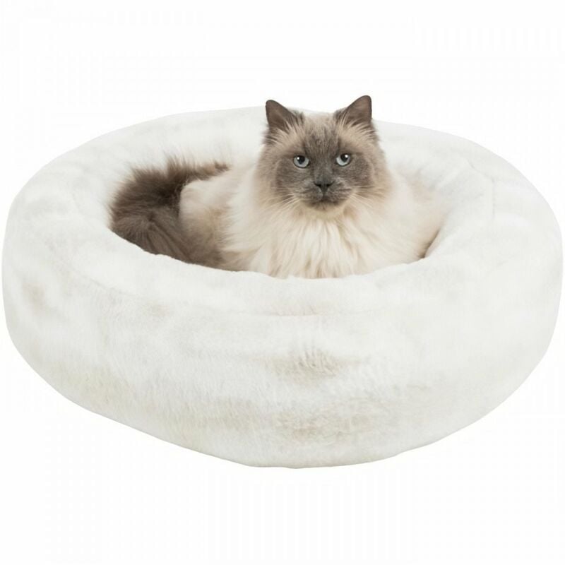 Lit Nelli rond - Ø 60 cm - Blanc et taupe - Pour chien - Trixie