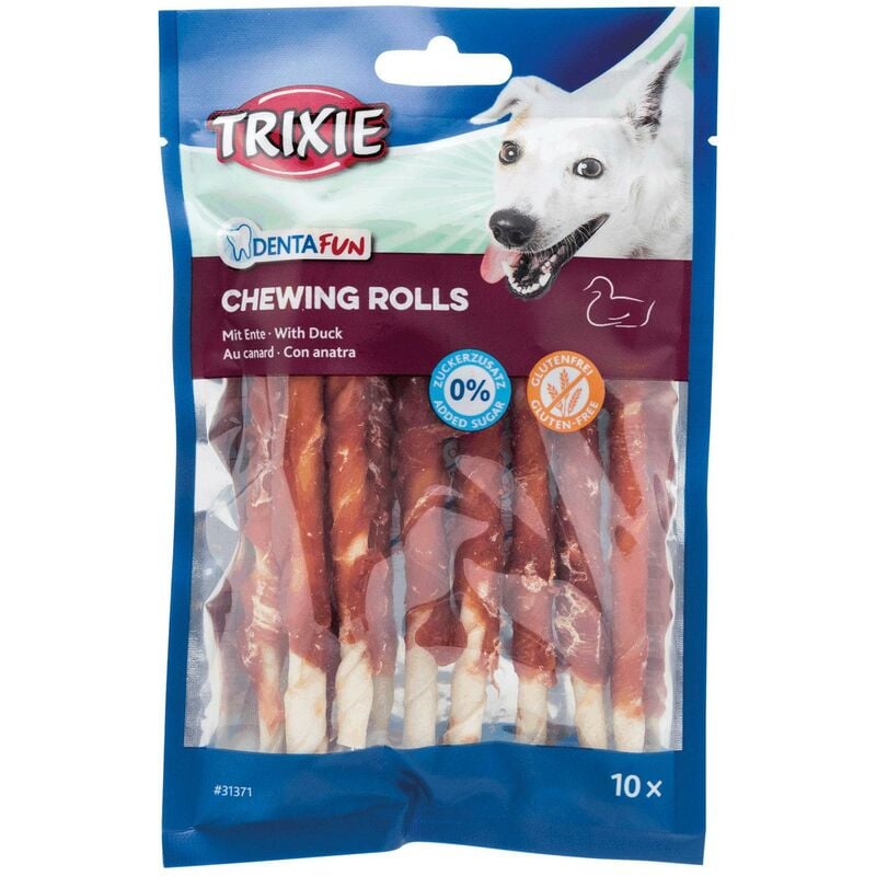 

10 Rollitos con Pato Denta Fun, 12 cm, 80 g - Trixie