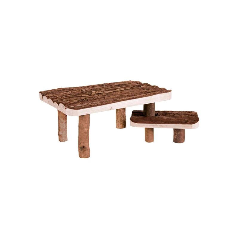 

Trixie - Mesa con banco Natural Living, 37 × 17 × 28 cm