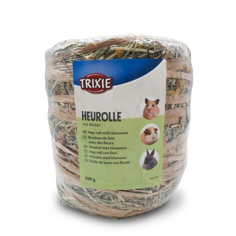 TRIXIE - Rouleau de foin aux fleurs - 500g - Aliment complémentaire naturel - Voir photos