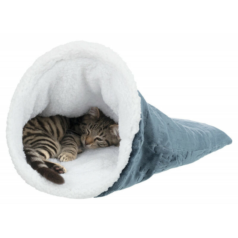 Trixie - Sac douillet PAUL . ø 40 x 60 cm. pour chat. couleur blanc et bleu.