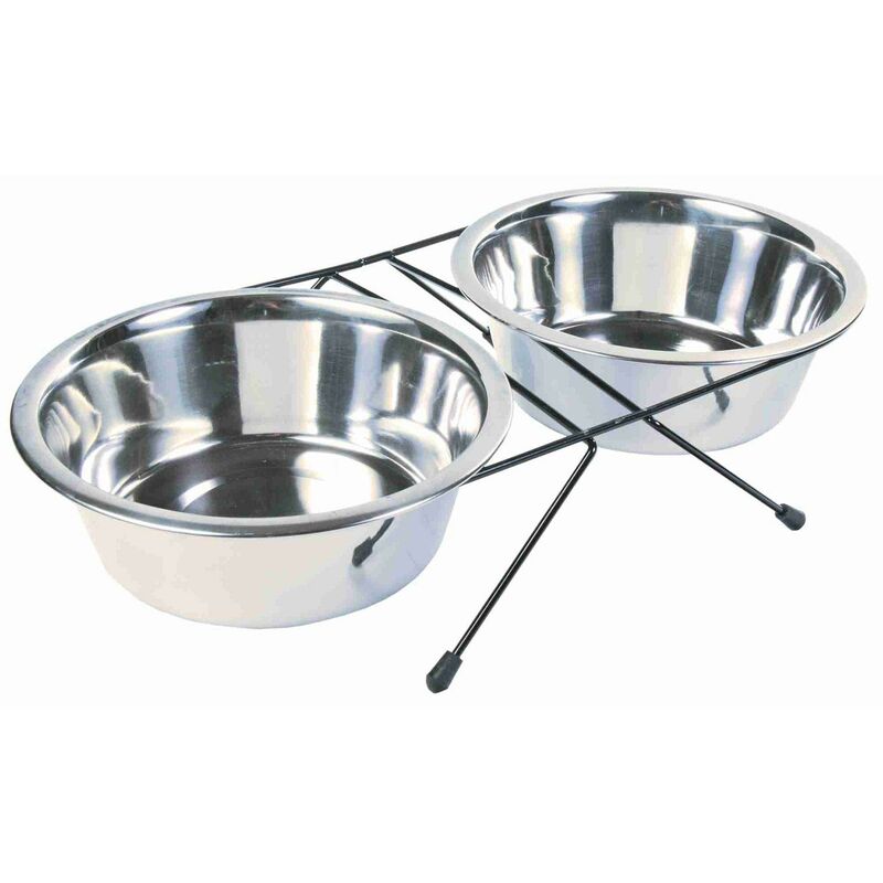 

Set Comederos Acero Inox, 2 x 1.8 l, ø20 cm - Trixie