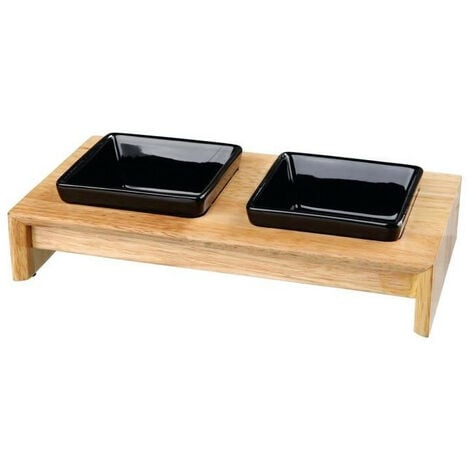 TRIXIE Set écuelles 28x5x15cm - 2x0,2l - Noir - Pour chien