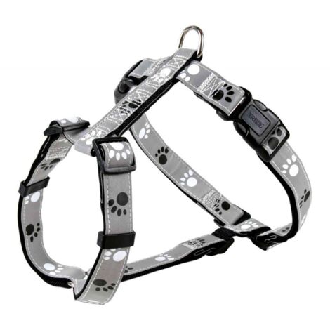 TRIXIE SILVER REFLECT HARNAIS NOIR/GRIS TAILLE XS-S 30-40 CM/15 MM POUR CHIEN , HAUTEUR X LONGUEUR X LARGEUR : 1.5 CM X 9 CM X 4