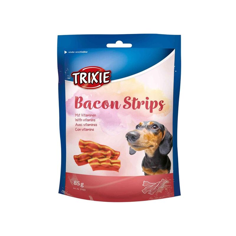 

Snacks Perros, Bolsa Zip, Tiras Bacon, 85 g - Trixie